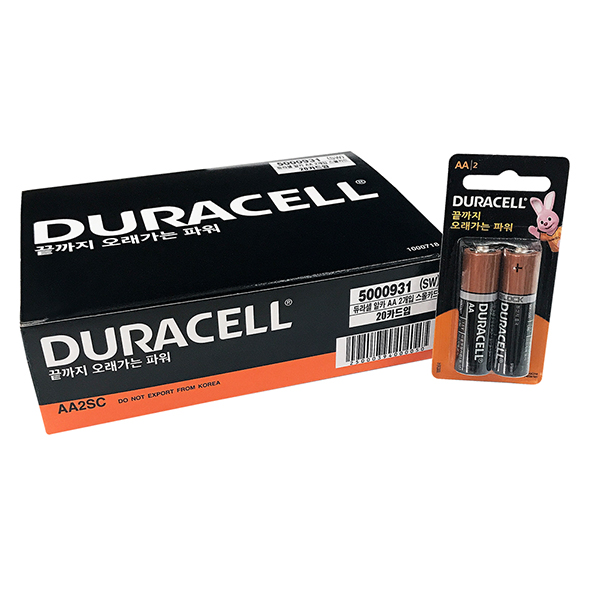 [건전지] 듀라셀 DURACELL LR06 AA사이즈 알카라인 포장 40개입 1.5V / 인투피온