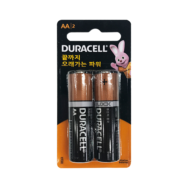 [건전지] 듀라셀 DURACELL LR06 AA사이즈 알카라인 포장 2개입 1.5V / 인투피온