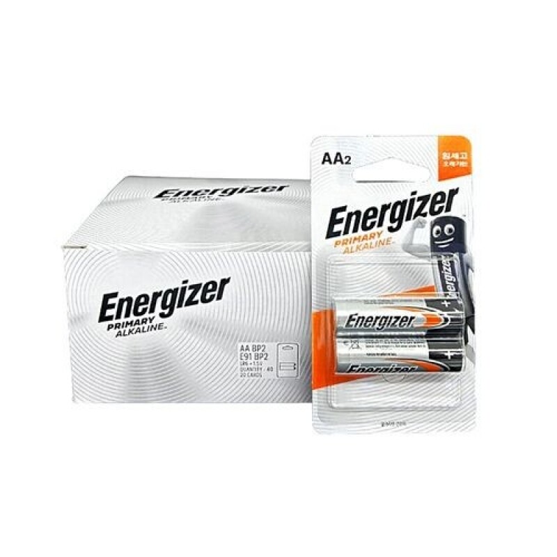 [건전지] 에너자이저 ENERGIZER LR06 AA사이즈 알카라인 포장 40개입 1.5V / 인투피온