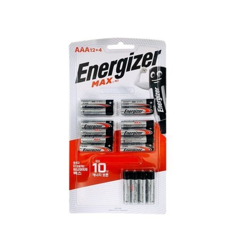 [건전지] 에너자이저 맥스 ENERGIZER MAX AAA사이즈 16개입 E92BP12F4 12+4 / 인투피온